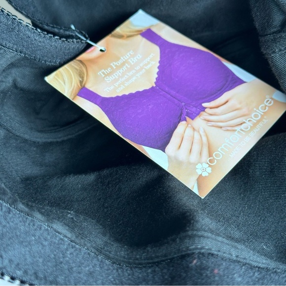 Full Figure Women’s Bra 46DD Black Lace Mesh Wireless Posture Support 2 Row Hook - Picture 8 of 11